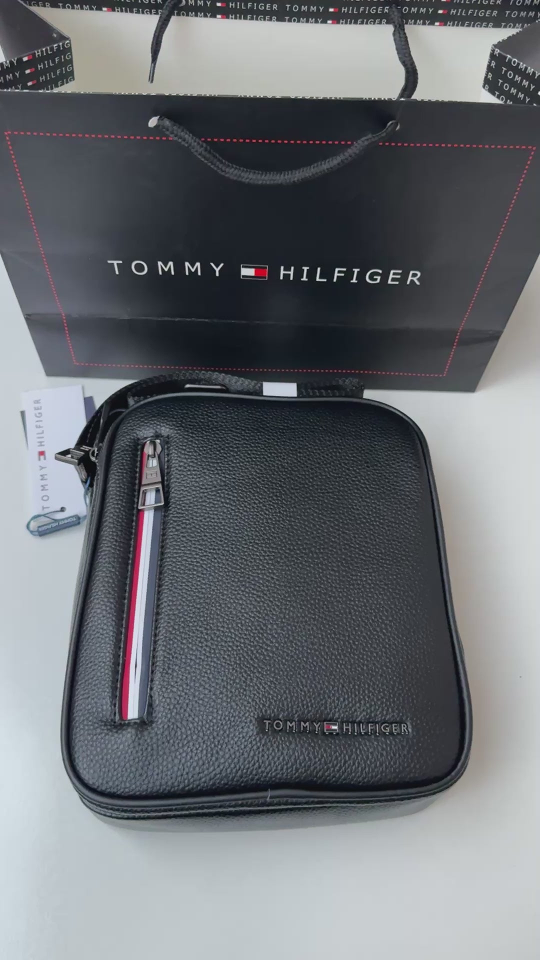 Tommy Hilfiger Crossbody Bag – Premium Stamped Bag with Gift Packaging