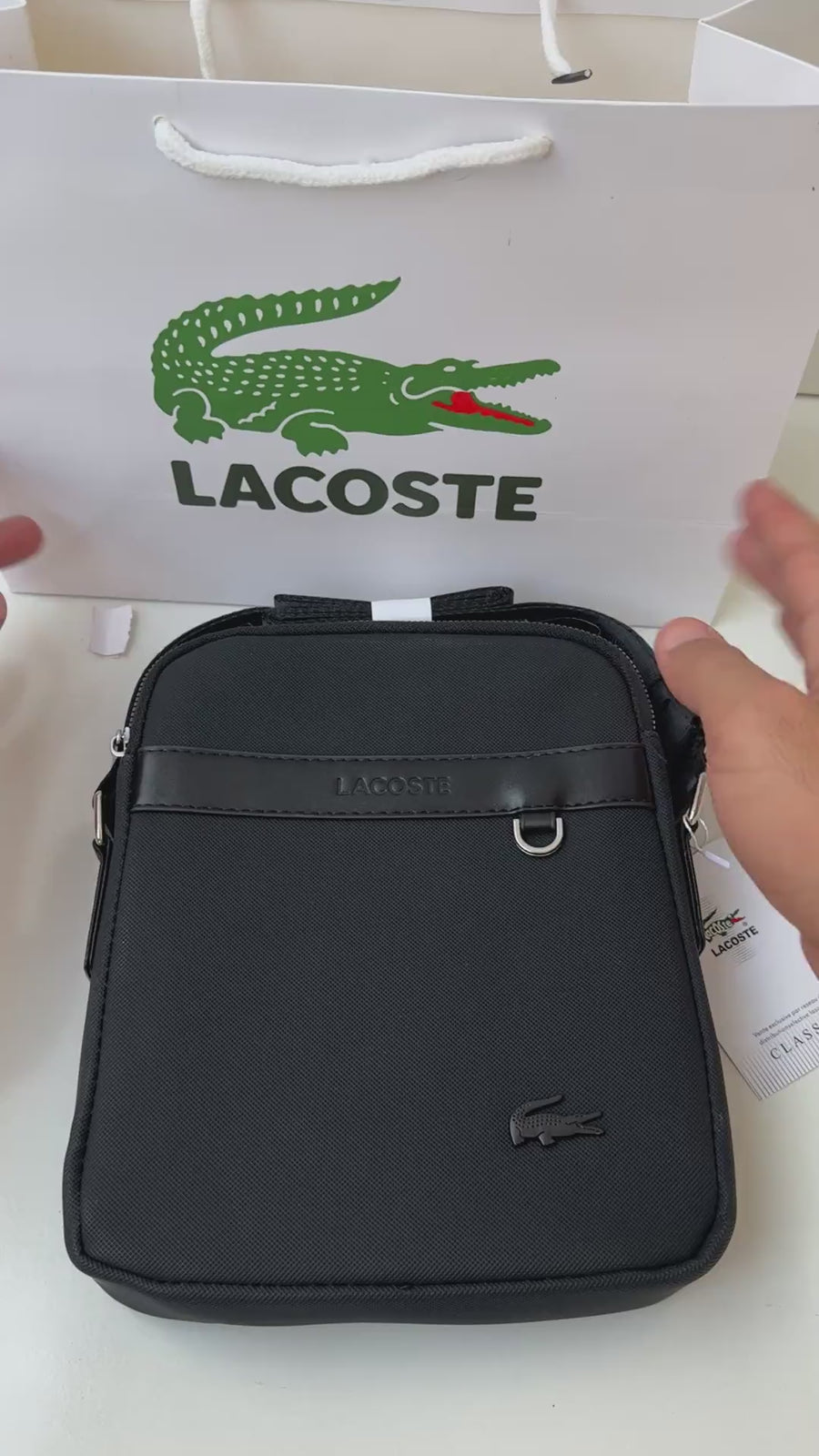 Lacoste Crossbody Bag – Premium Stamped Bag with Gift Packaging
