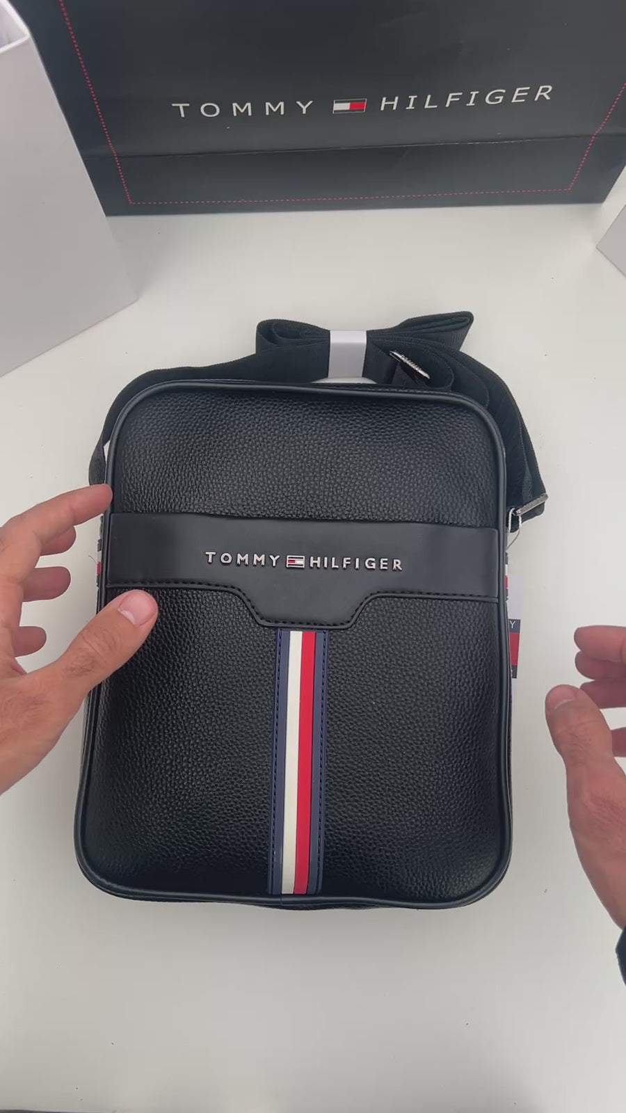 Tommy Hilfiger Crossbody Bag – Premium Stamped Bag with Gift Packaging