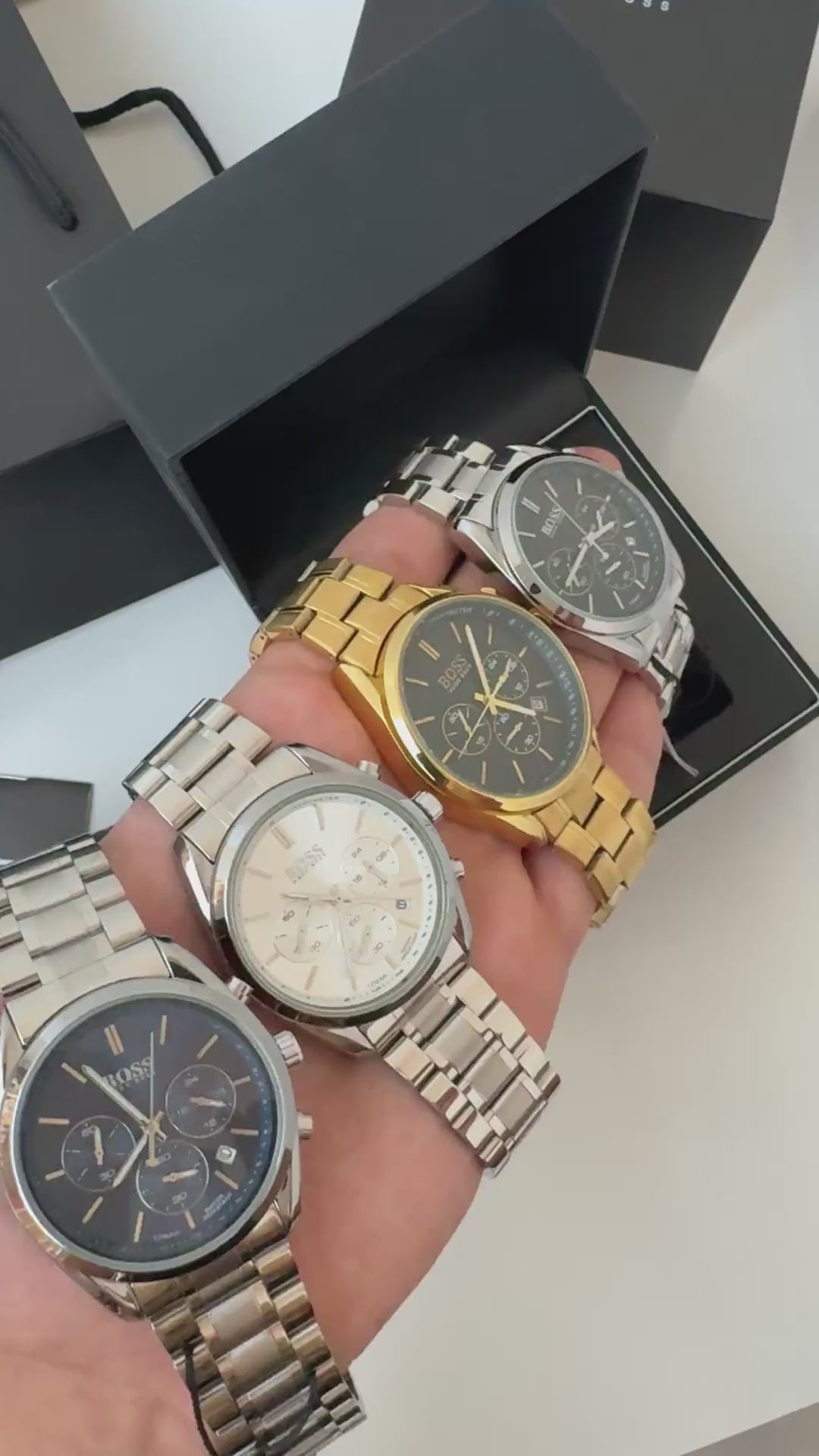 HUGO BOSS Metal Watch – Day Date Display with Premium Packaging